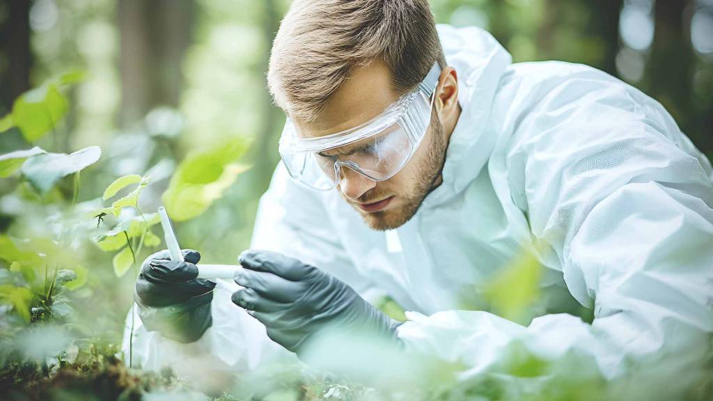 nature and scientist woman in agriculture research