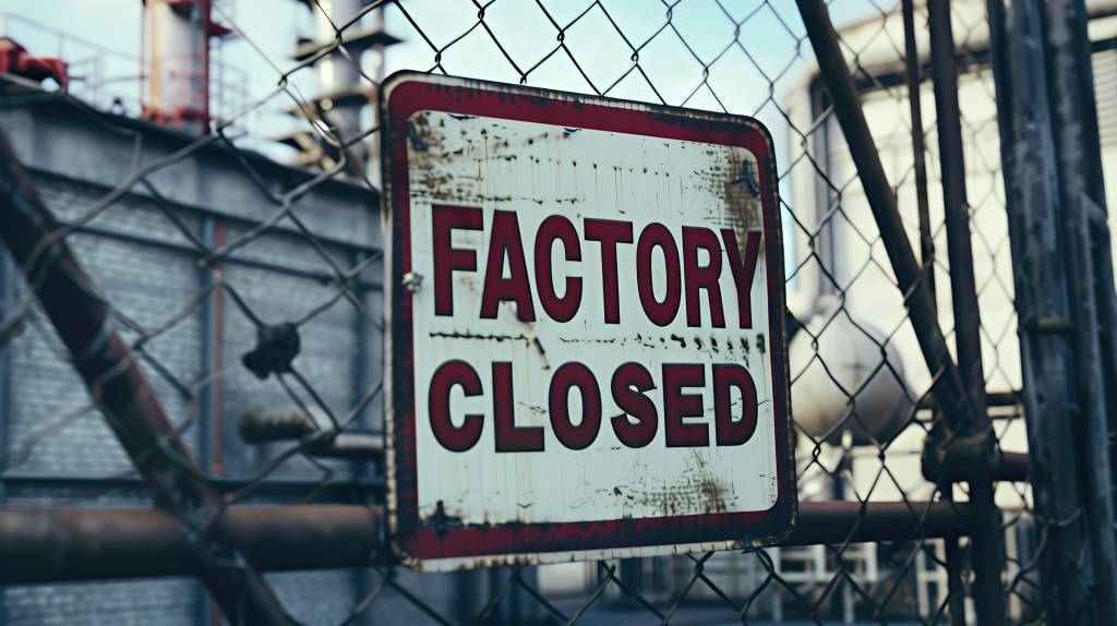 ป้ายโรงงานปิด